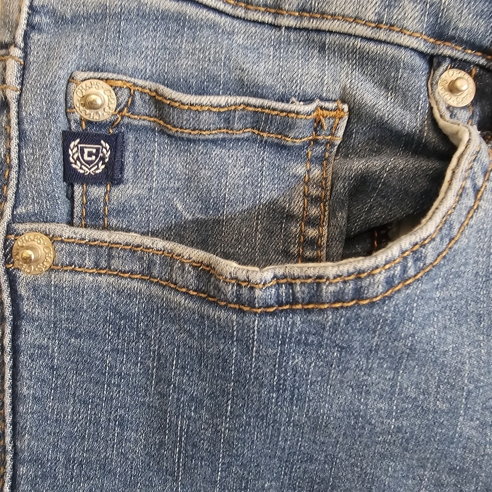 Champs Jeans Mid Rise Crop Kick Blue - Picture 2 of 6